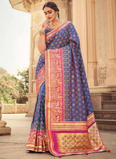 Blue Colour Vrindavan 23 New Fancy Heavy Festive Wear Saree Collection 10155